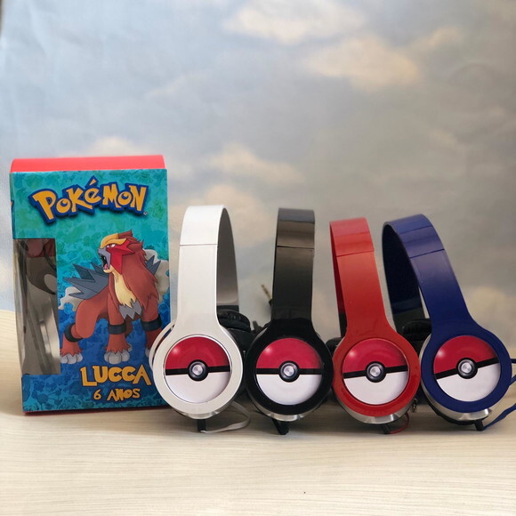 Kit 20unidades Pokemon Fones com Caixinha Personalizados