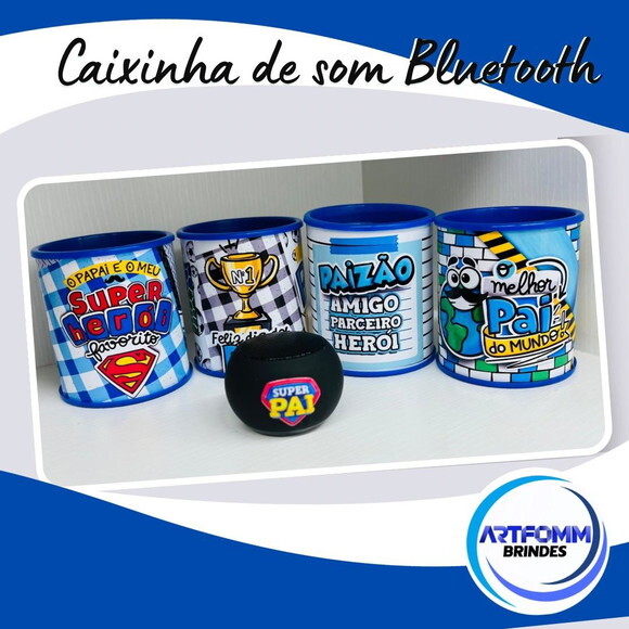 Kit com 20 Unid Dia dos Pais Mini Caixinha de Som Bluetooth