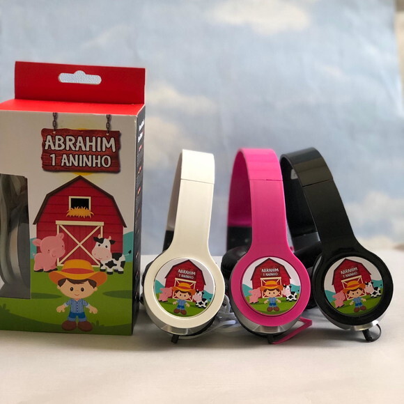 Kit com 20 Unidades Fazendinha Fones Personalizados