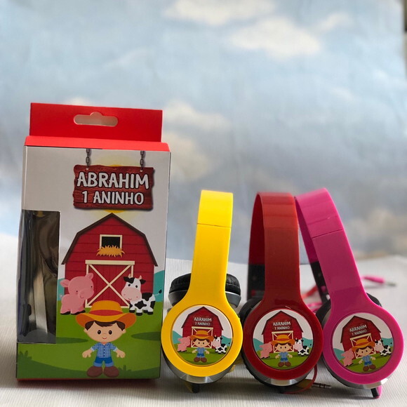 Kit com 20 Unidades Fazendinha Fones Personalizados