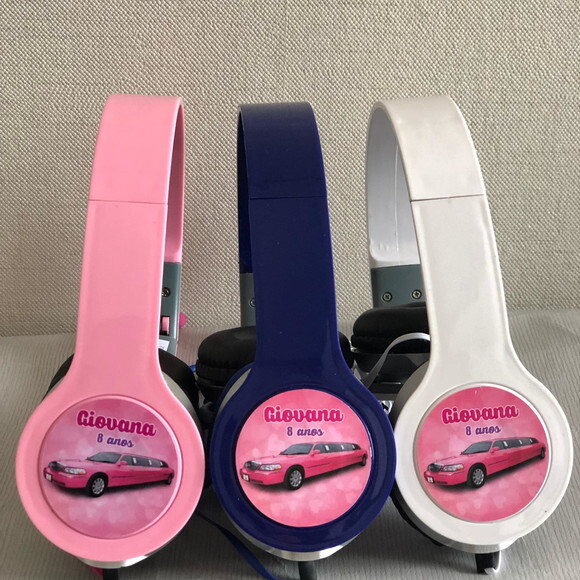 Kit com 20 Unidades Festa na Limosine Fones Personalizados