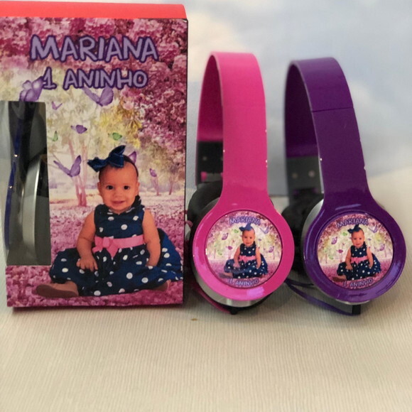 Kit com 20 Unidades Jardim Encantado Fone Personalizado