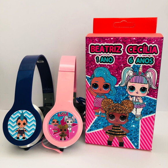 Kit com 20 Unidades Lol Fones com Caixinha Personalizados