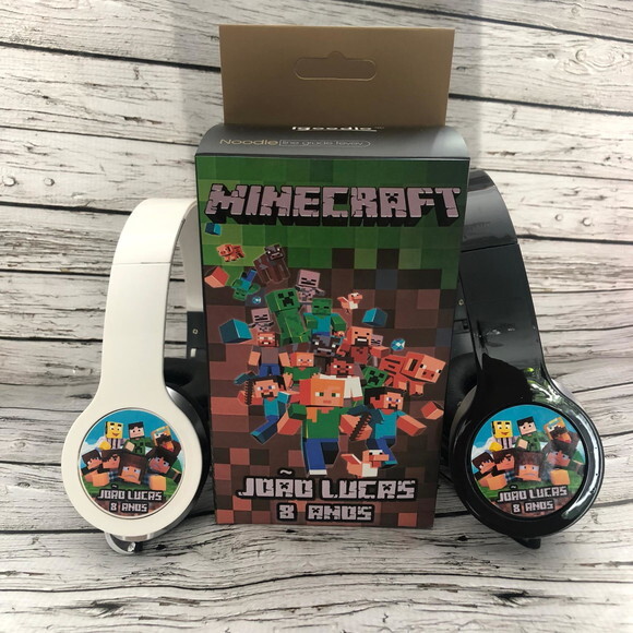 Kit com 20 Unidades Minecraft Fone de Ouvido Personalizado