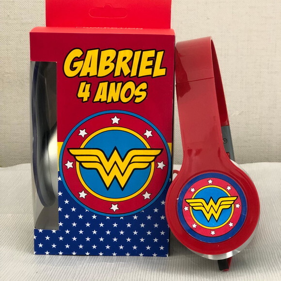 Kit com 20 Unidades Mulher Maravilha Fones Personalizados