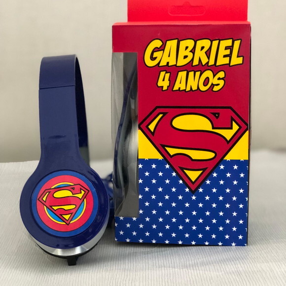Kit com 20 Unidades Super Homem Fone Personalizado