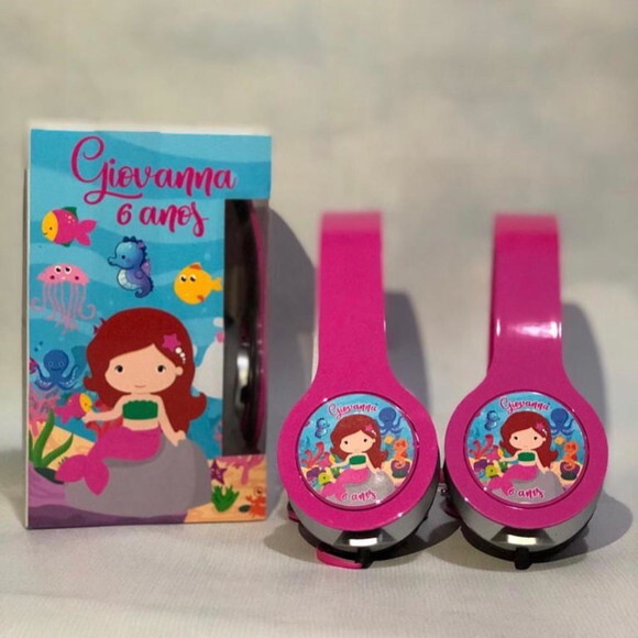 Kit com 20unidades Sereia Fones Personalizados