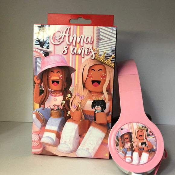 Kit com 40 Uidades Roblox Fones com Caixinha Personalizados