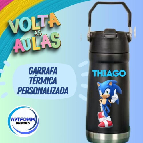 Garrafa Térmica Flip Straw Personalizada