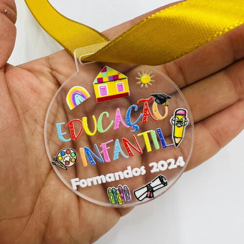 Kit 10 Unidades de Medalha em Acrílico Formatura
