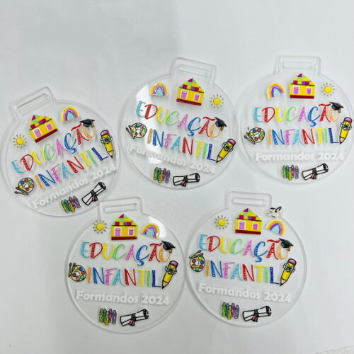 Kit 10 Unidades de Medalha em Acrílico Formatura