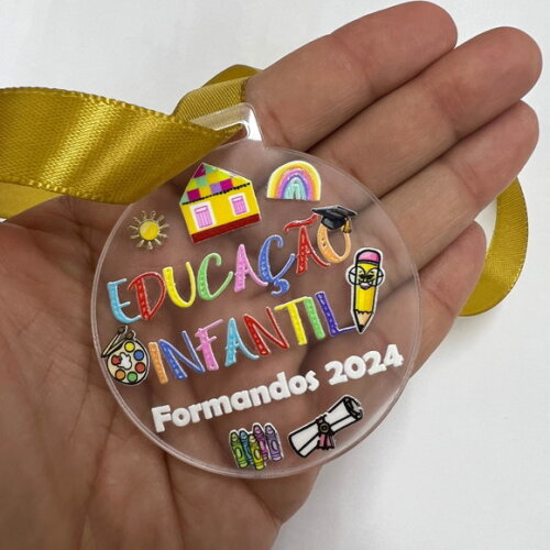 Kit 10 Unidades de Medalha em Acrílico Formatura