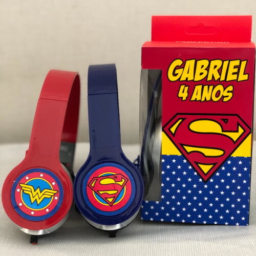 Kit 20 Unid Mulher Maravilha/super Homem Fones Personaliz