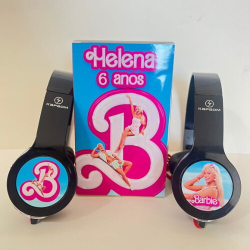 Kit 20 Unidades Barbie Fones com Caixinha Personalizados