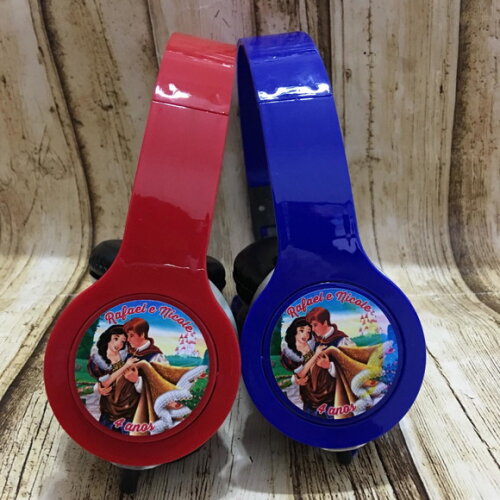 Kit 20 Unidades Branca de Neve Fone de Ouvido Personaliz