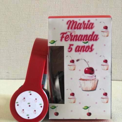 Kit 20 Unidades Cereja Fone Personalizado