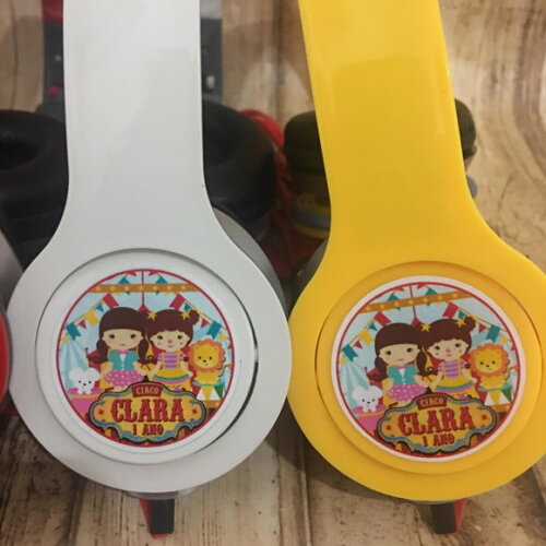 Kit 20 Unidades Circo Menina Fone de Ouvido Personalizad