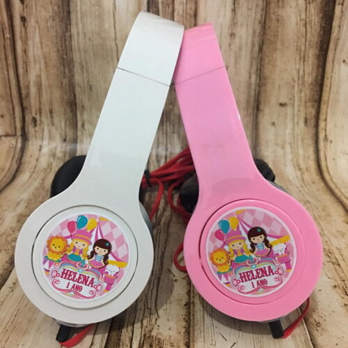 Kit 20 Unidades Circo Rosa- Fone de Ouvido Personalizado