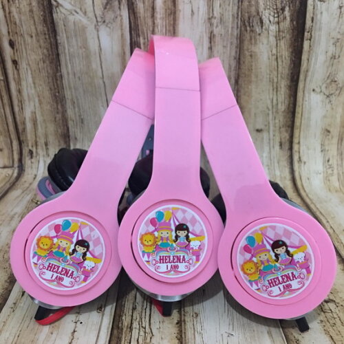 Kit 20 Unidades Circo Rosa- Fone de Ouvido Personalizado