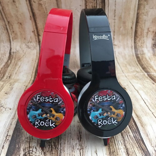 Kit 20 Unidades Festa Rock Fone de Ouvido Personalizado