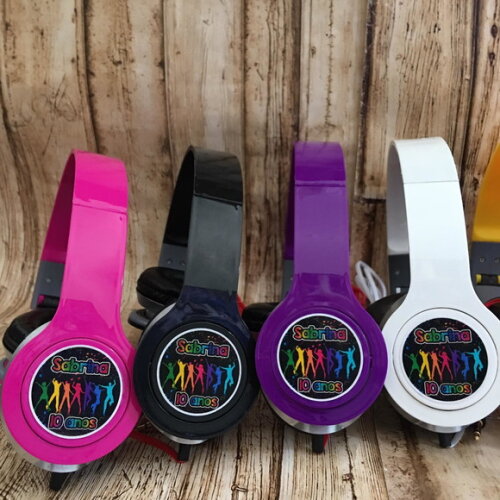 Kit 20 Unidades Festa Balada Neon Fone Personalizado
