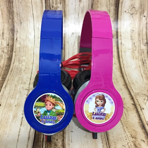 Kit 20 Unidades Fone de Ouvido Princesa Sofia e James