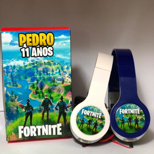 Kit 20 Unidades Fortnite Fones e Caixinhas Personalizados