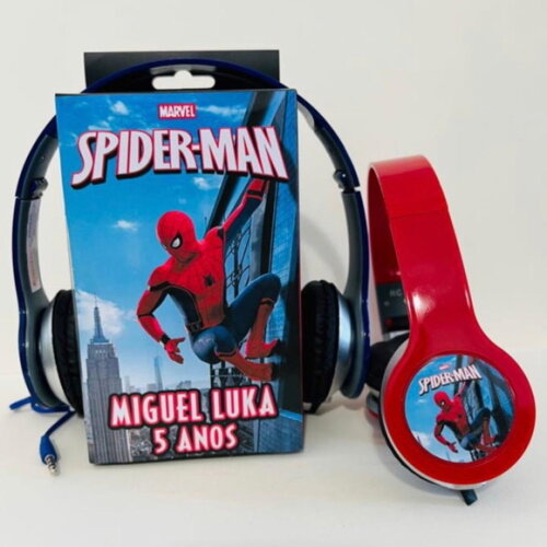Kit 20 Unidades Homem Aranha Fones e Caixinha Personalizados