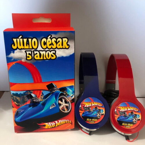 Kit 20 Unidades Hotwheels Fones com Caixinha Personalizados