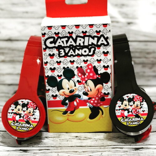Kit 20 Unidades Mickey e Minnie Fones Personalizados