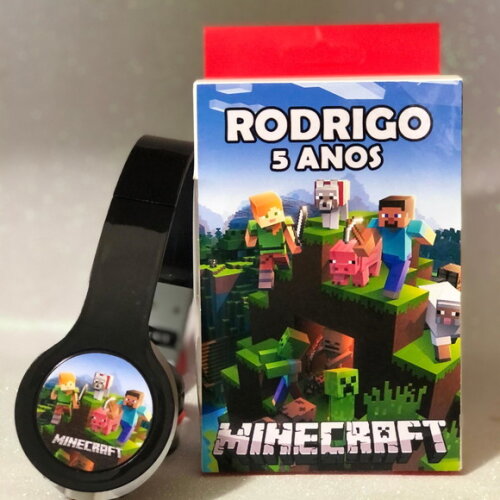 Kit 20 Unidades Minecraft Fone c/ Caixinha Personalizados