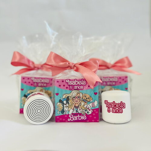 Kit 20 Unidades Mini Caixinha de Som Bluetooth Barbie