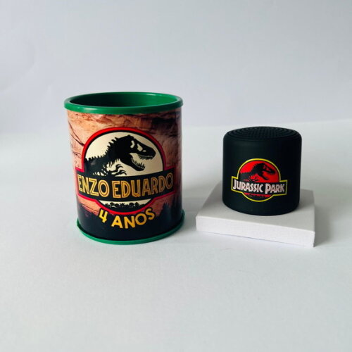 Kit 20 Unidades Mini Caixinha de Som Bluetooth Jurassic Park