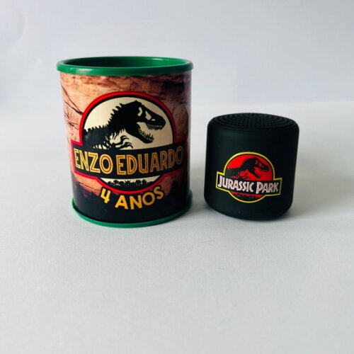 Kit 20 Unidades Mini Caixinha de Som Bluetooth Jurassic Park