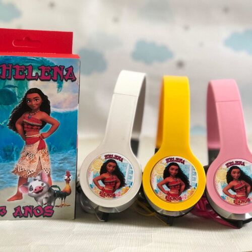 Kit 20 Unidades Moana - Fone de Ouvido Personalizado
