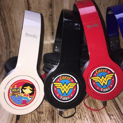 Kit 20 Unidades Mulher Maravilha - Fone Personalizado