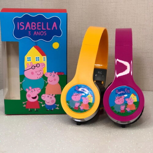 Kit 20 Unidades Pig Fones com Caixinha Personalizados