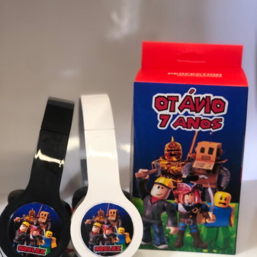 Kit 20 Unidades Roblox Fones com Caixinha Personalizados