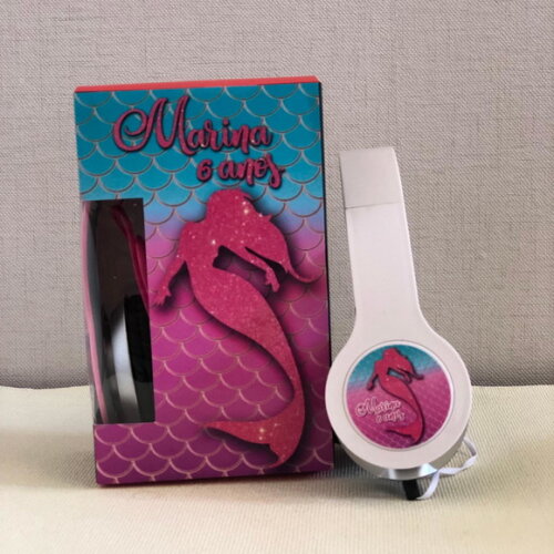 Kit 20 Unidades Sereia Fones Personalizados