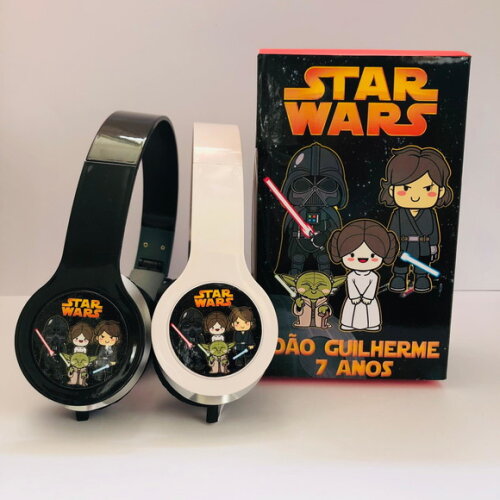 Kit 20 Unidades Star Wars Fones com Caixinha Personalizados