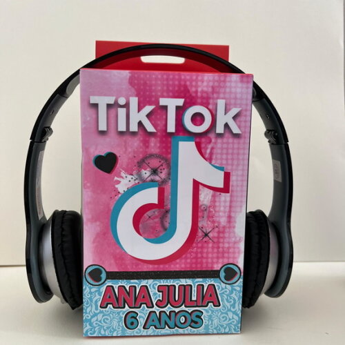 Kit 20 Unidades Tiktok Fones com Caixinha Personalizados