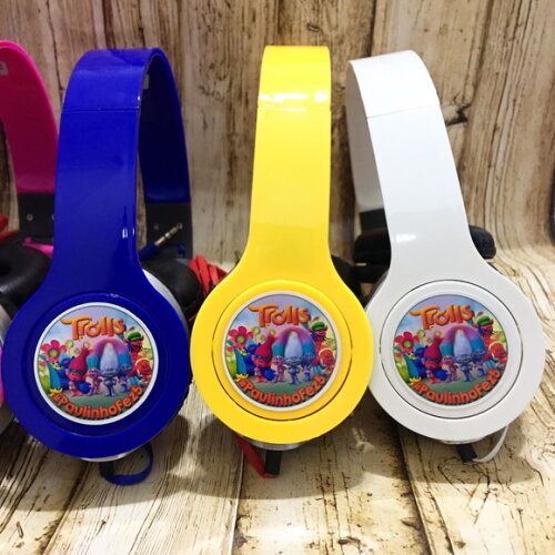 Kit 20 Unidades Trolls- Fone de Ouvido Personalizado