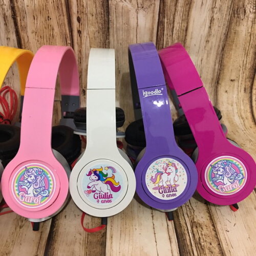 Kit 20 Unidades Unicórnio - Fone de Ouvido Personalizado