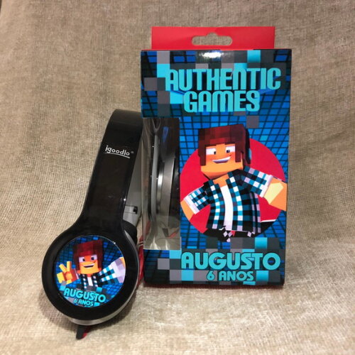 Kit 20uni Fones com Caixinha Personalizados Authentic Games