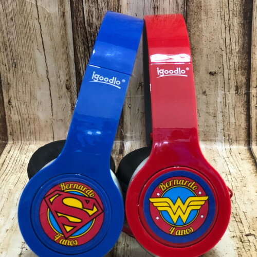 Kit 20un Super Homem e Mulher Maravilha- Fone Personalizado