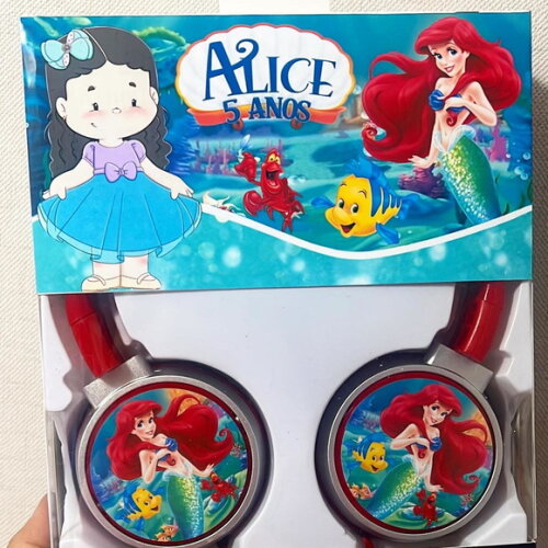Kit 20unid Pequena Sereia Fones Personalizados com Microfone