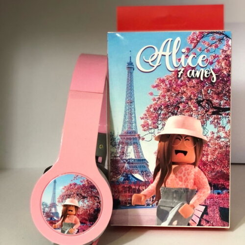 Kit 20unidades Roblox Fones com Caixinha Personalizados