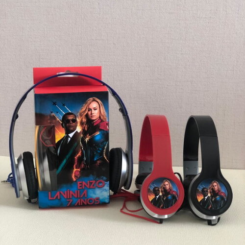 Kit com 20 Unidades Capitã Marvel Fones Personalizados
