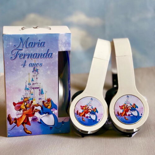 Kit com 20 Unidades Cinderela Fones Personalizados