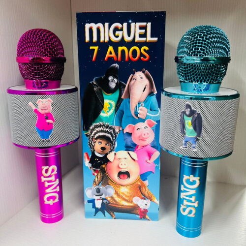 Kit com 20 Unidades de Sing Microfone Karaokê Personalizado